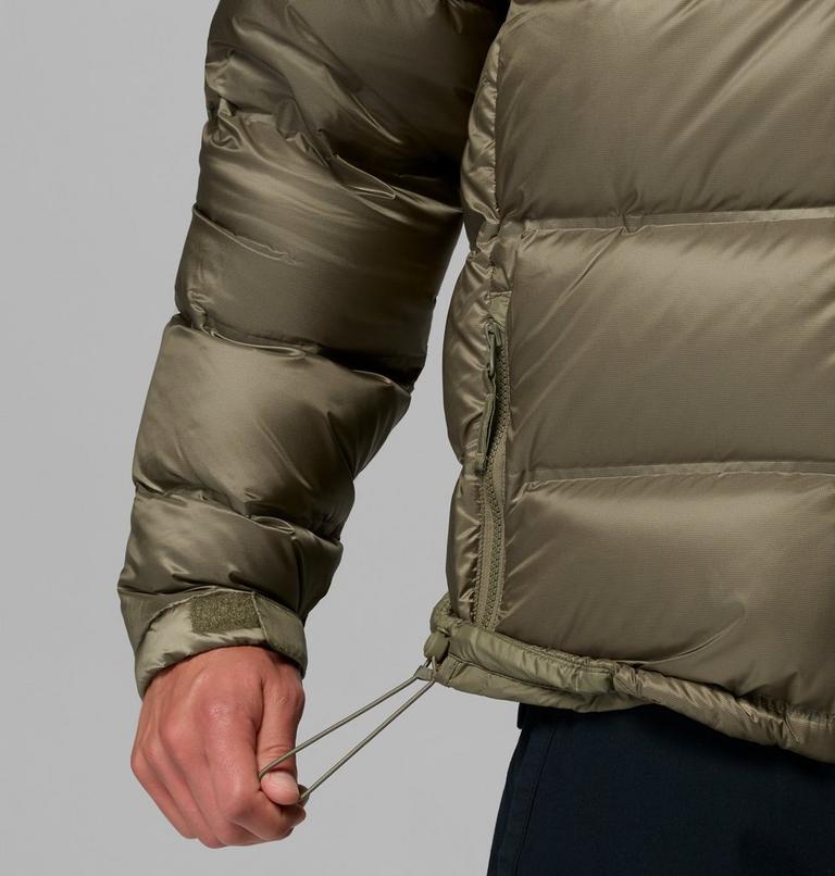 Men's Powder Keg Down Puffer Jacket, Color: Stone Green, Black, image 8