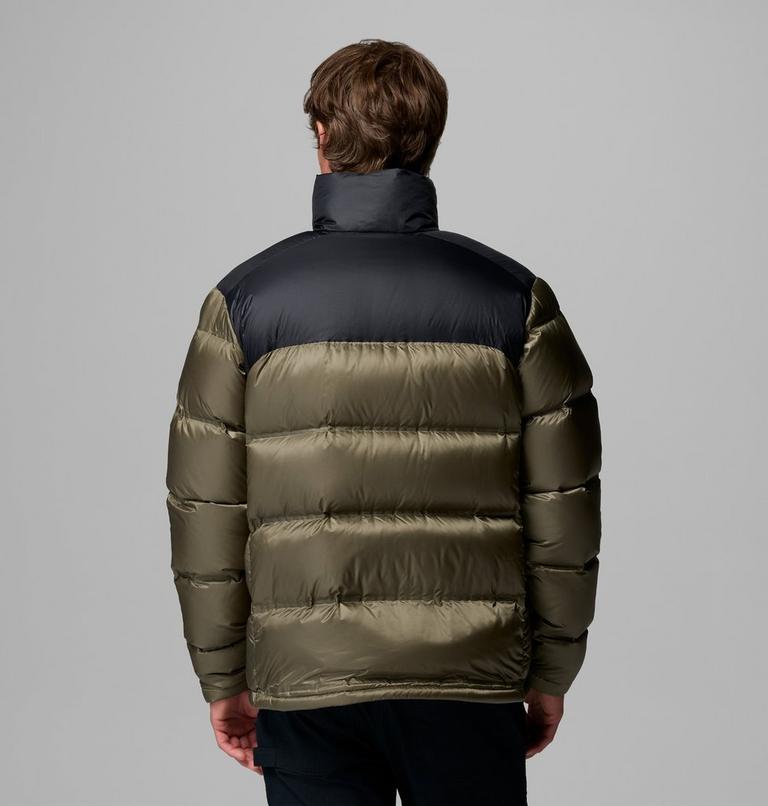 Men's Powder Keg Down Puffer Jacket, Color: Stone Green, Black, image 3