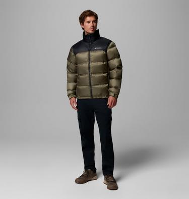 Men's Powder Keg Down Puffer Jacket, Color: Stone Green, Black, image 10