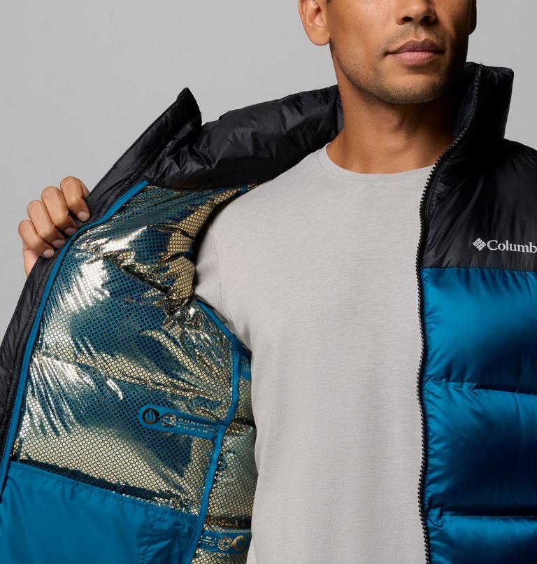 Men's Powder Keg Down Puffer Jacket, Color: Phoenix Blue, Black, image 6