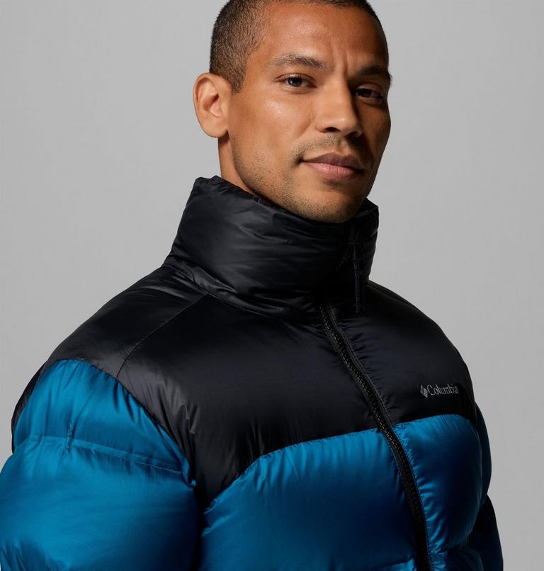 Men's Powder Keg Down Puffer Jacket, Color: Phoenix Blue, Black, image 7