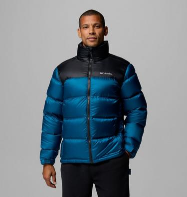 Men's Powder Keg Down Puffer Jacket, Color: Phoenix Blue, Black, image 1