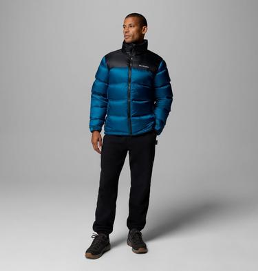 Men's Powder Keg Down Puffer Jacket, Color: Phoenix Blue, Black, image 2