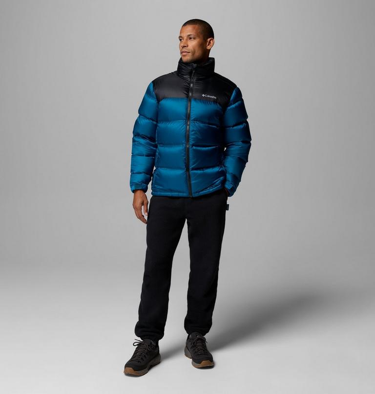 Men's Powder Keg Down Puffer Jacket, Color: Phoenix Blue, Black, image 2