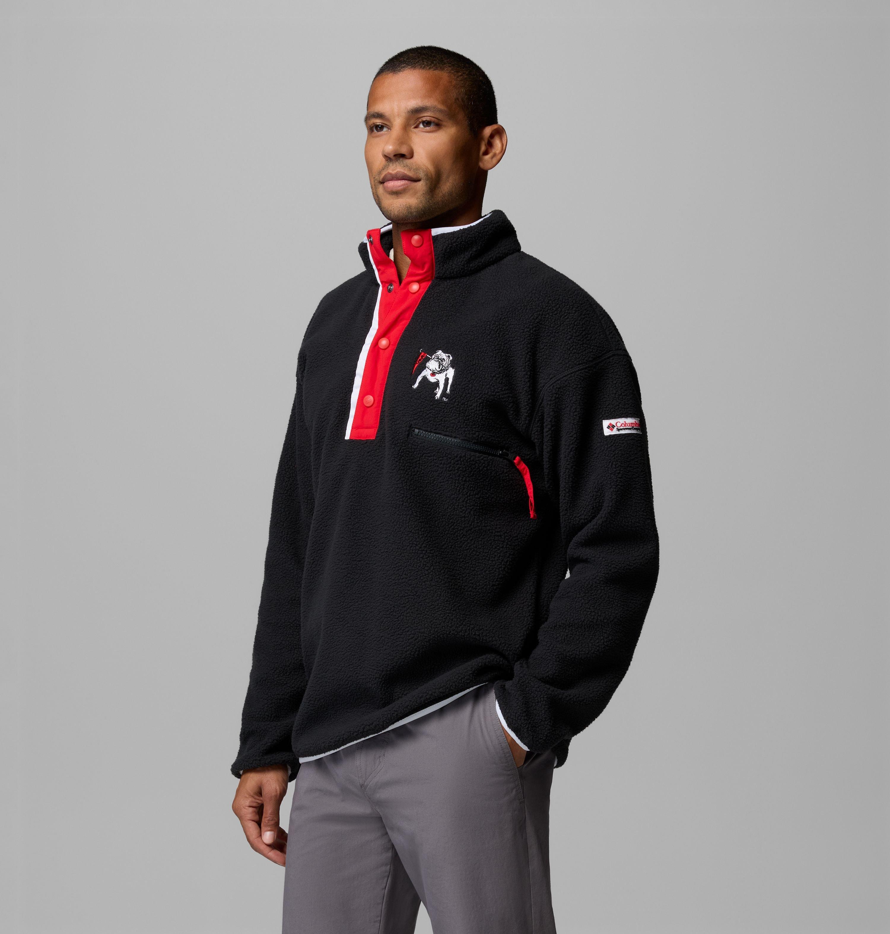 Men's Collegiate Helvetia Half Snap Fleece - Georgia 4