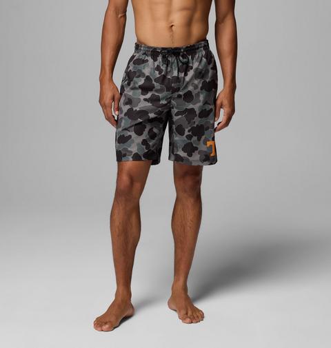 Мужские шорты Columbia Collegiate PFG Rambler Printed Shorts - Tennessee, цвет: Чёрный камуфляжный