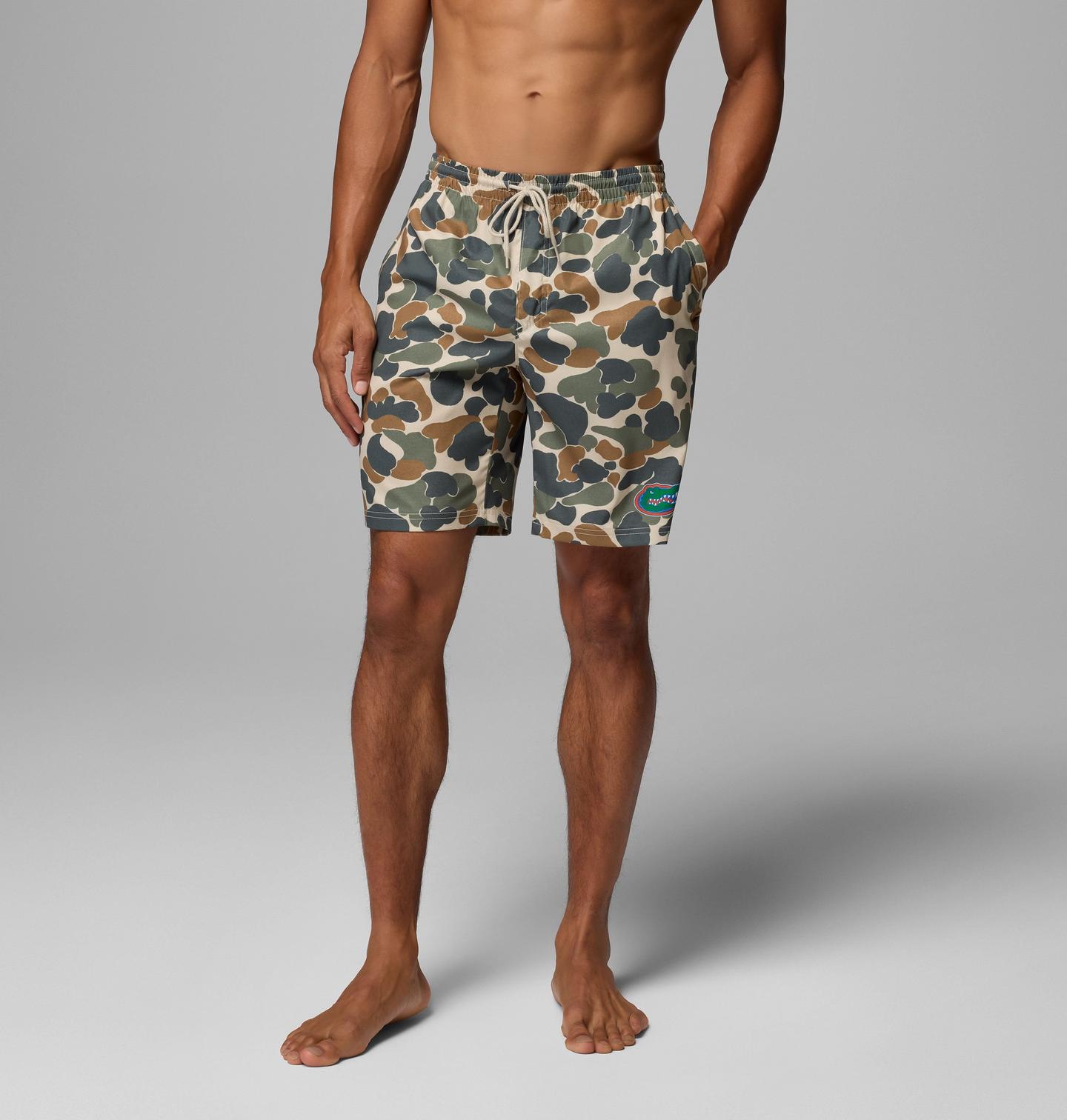 Мужские шорты Columbia Collegiate PFG Rambler Printed Shorts - Florida, цвет: Камуфляжный — фото 1