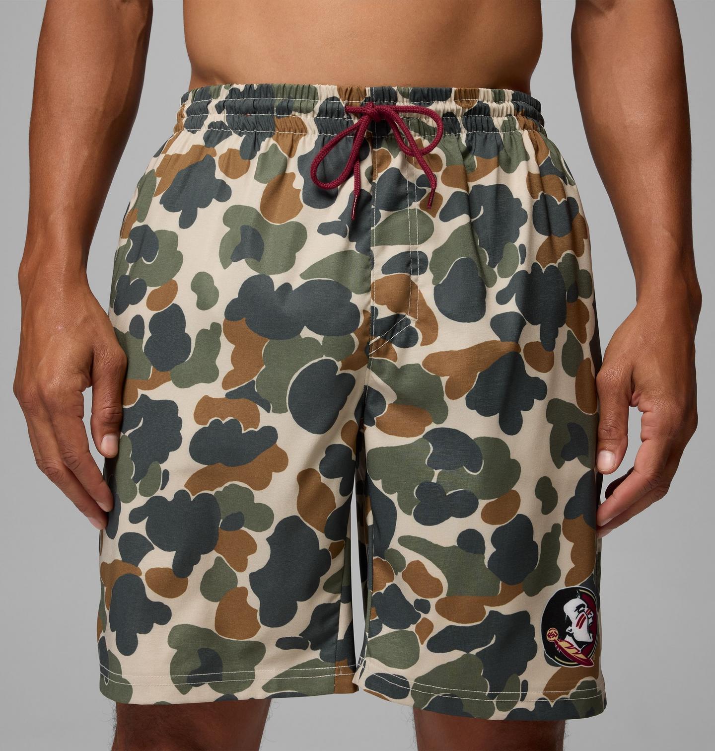 Мужские шорты Columbia Collegiate PFG Rambler Printed Shorts - Florida State, цвет: Камуфляжный — фото 4