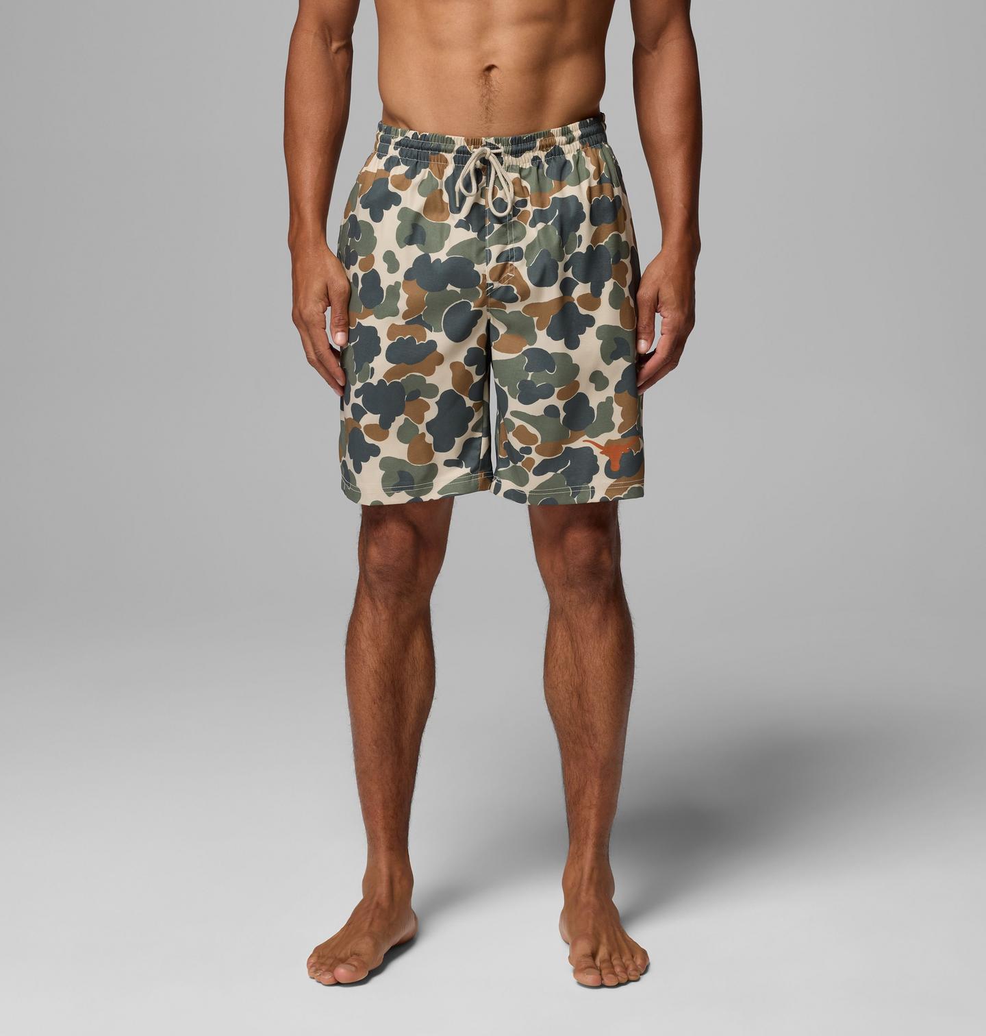 Мужские шорты Columbia Collegiate PFG Rambler Printed Shorts - Texas, цвет: Камуфляжный — фото 1