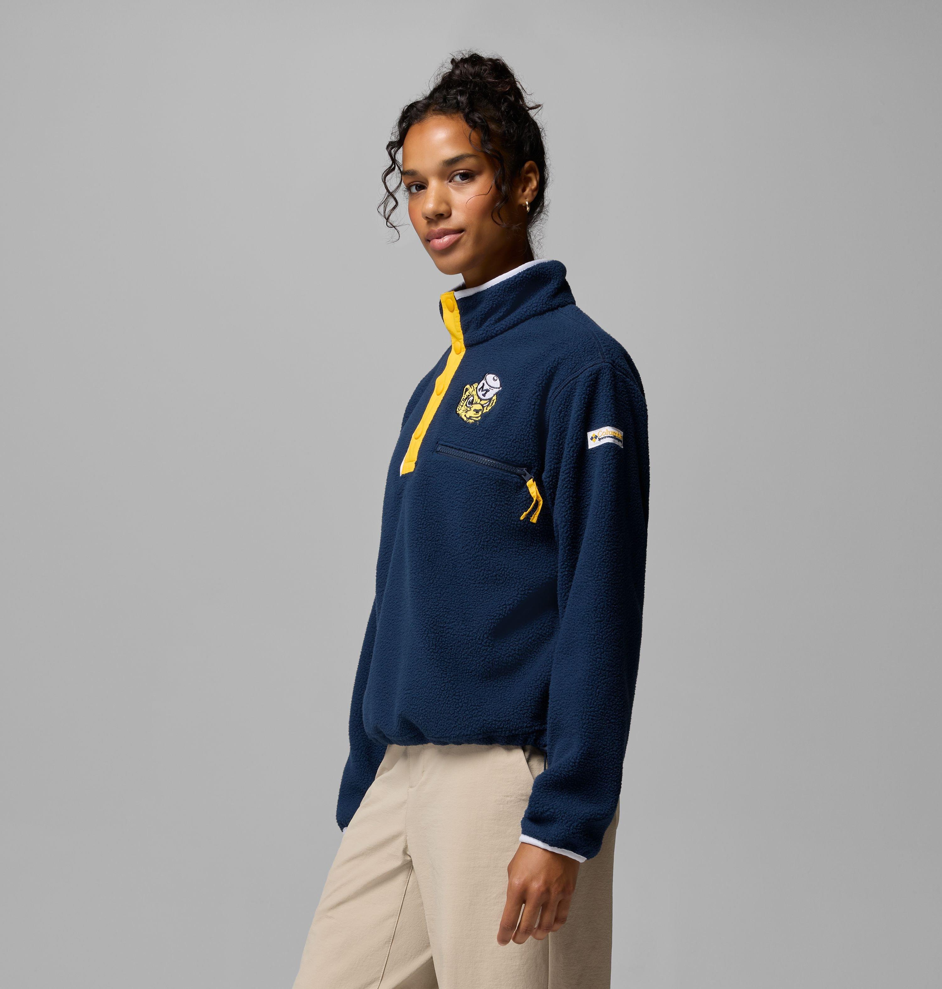 Women's Collegiate Helvetia Cropped Half Snap Fleece - Michigan 4