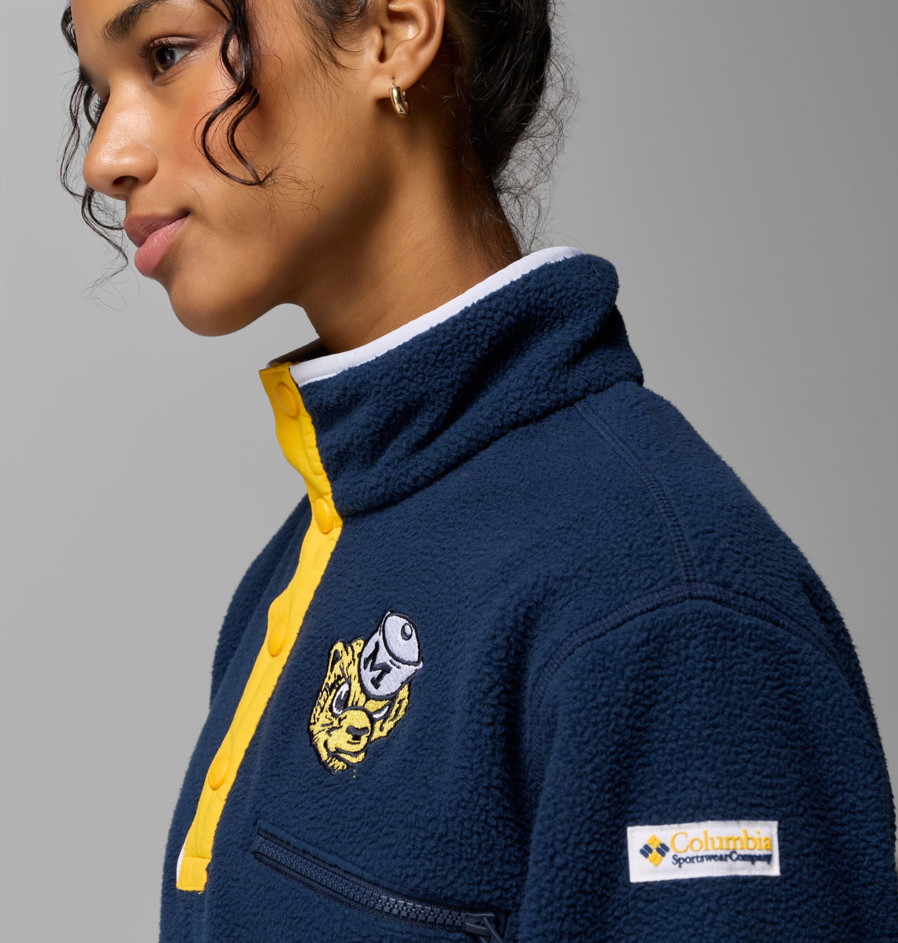 Women's Collegiate Helvetia Cropped Half Snap Fleece - Michigan 5