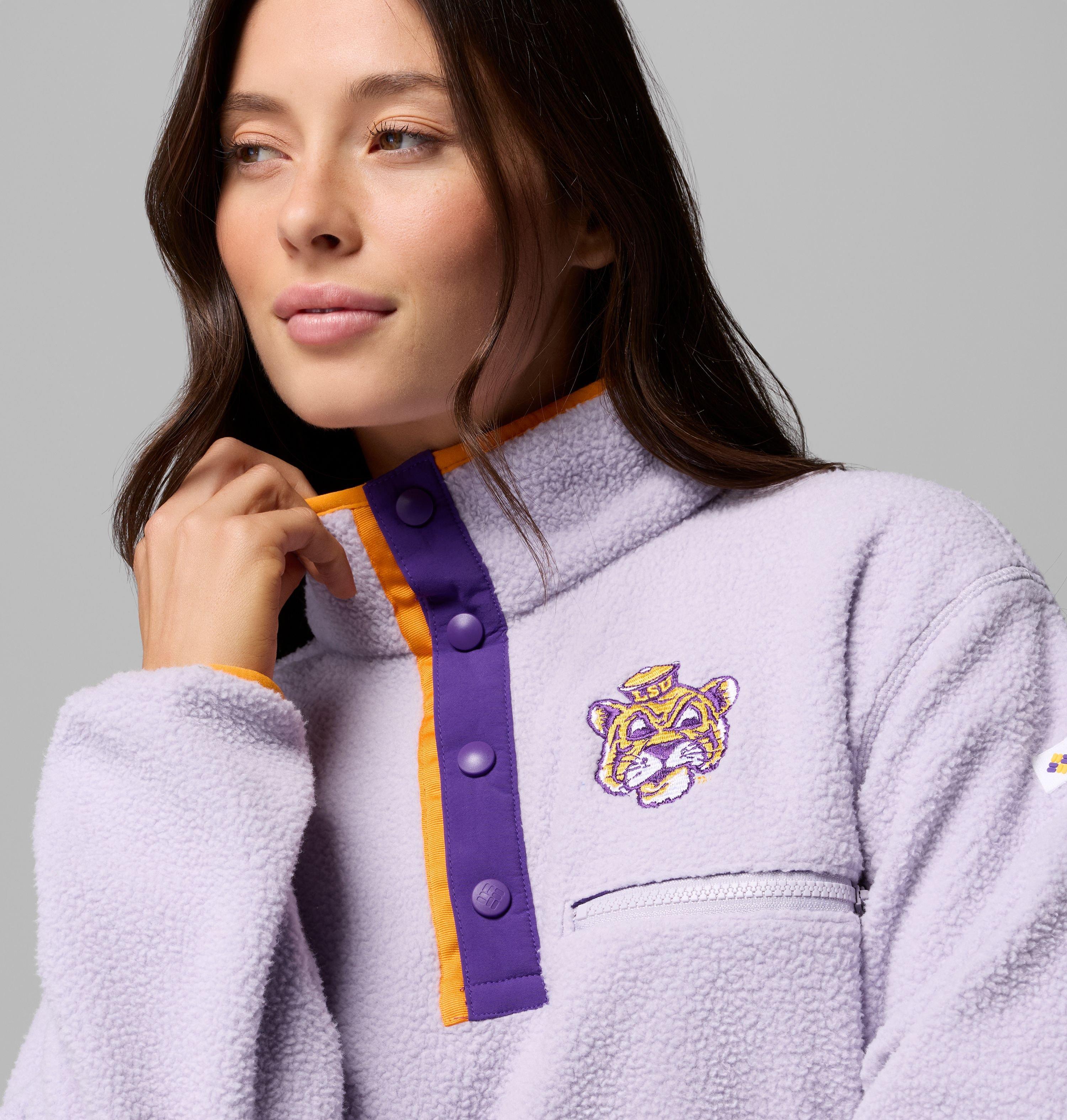 Women's Collegiate Helvetia Cropped Half Snap Fleece - LSU 5