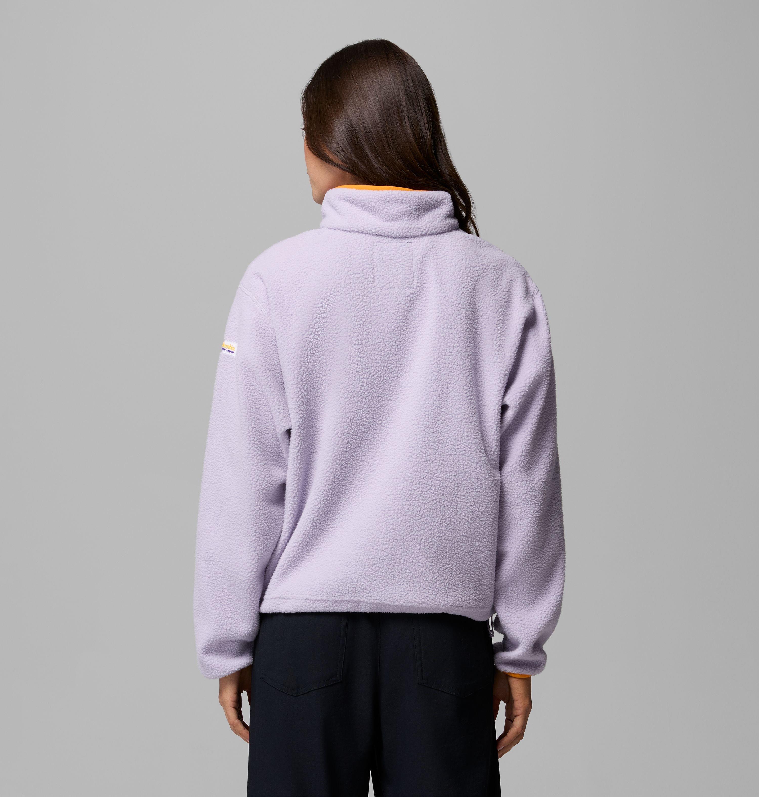 Women's Collegiate Helvetia Cropped Half Snap Fleece - LSU 3