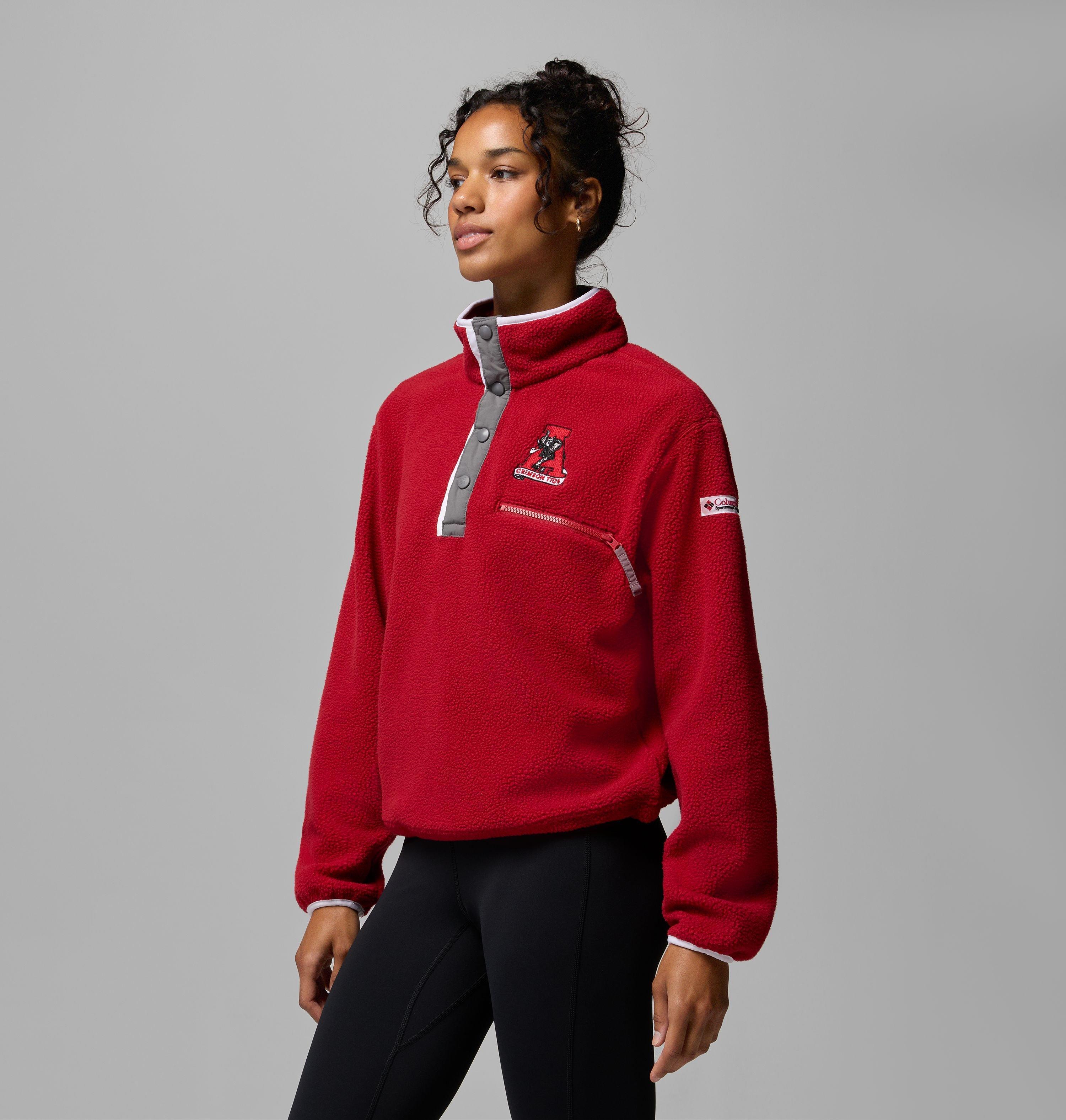 Women's Collegiate Helvetia Cropped Half Snap Fleece - Alabama 4