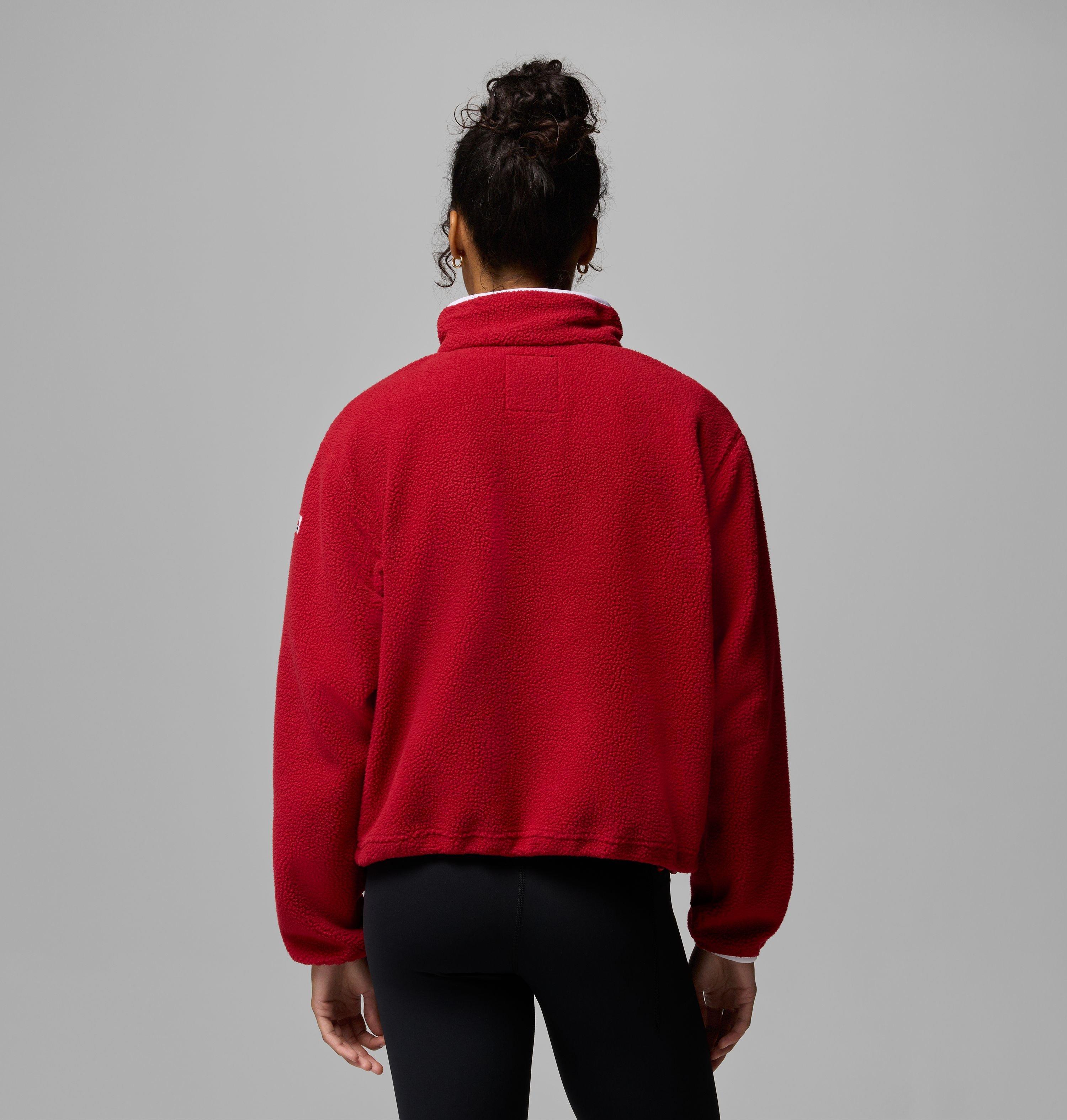 Women's Collegiate Helvetia Cropped Half Snap Fleece - Alabama 3