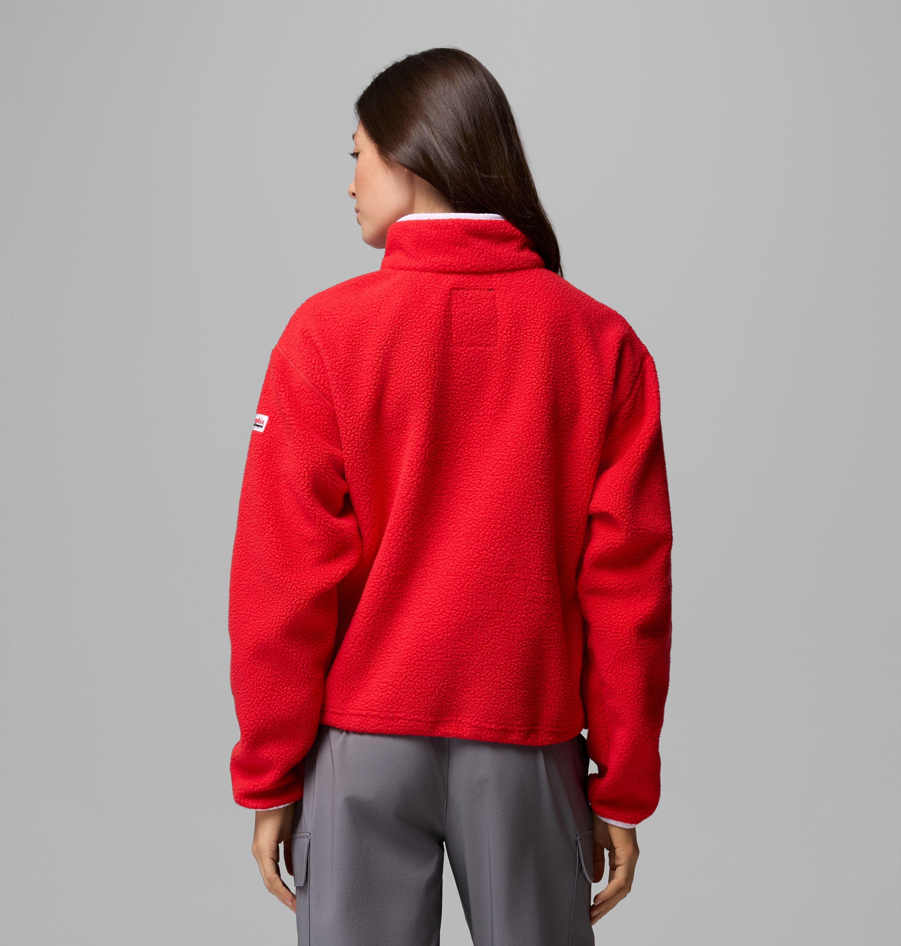 Women's Collegiate Helvetia Cropped Half Snap Fleece - Georgia 3