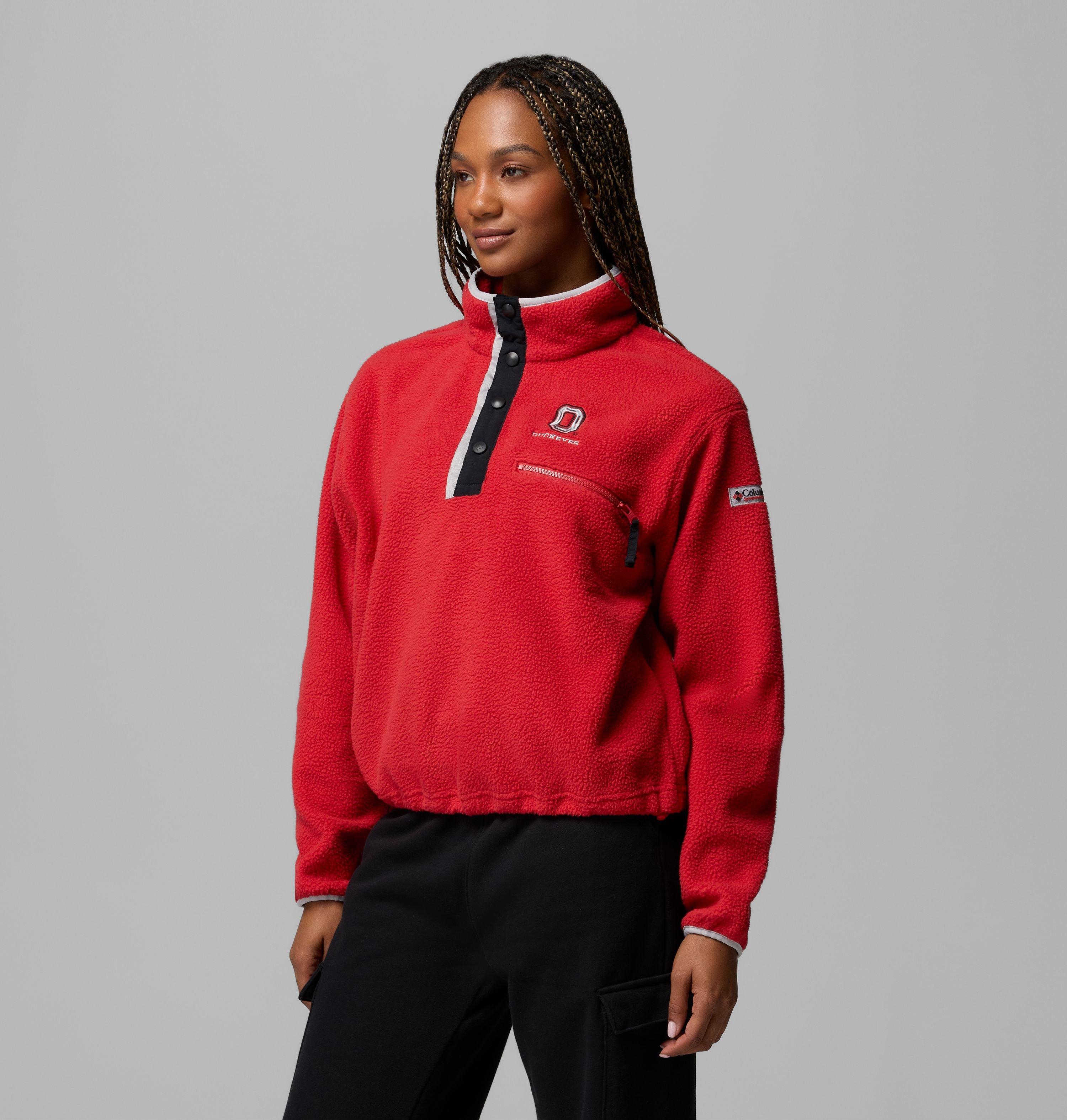 Women's Collegiate Helvetia Cropped Half Snap Fleece - Ohio State 4