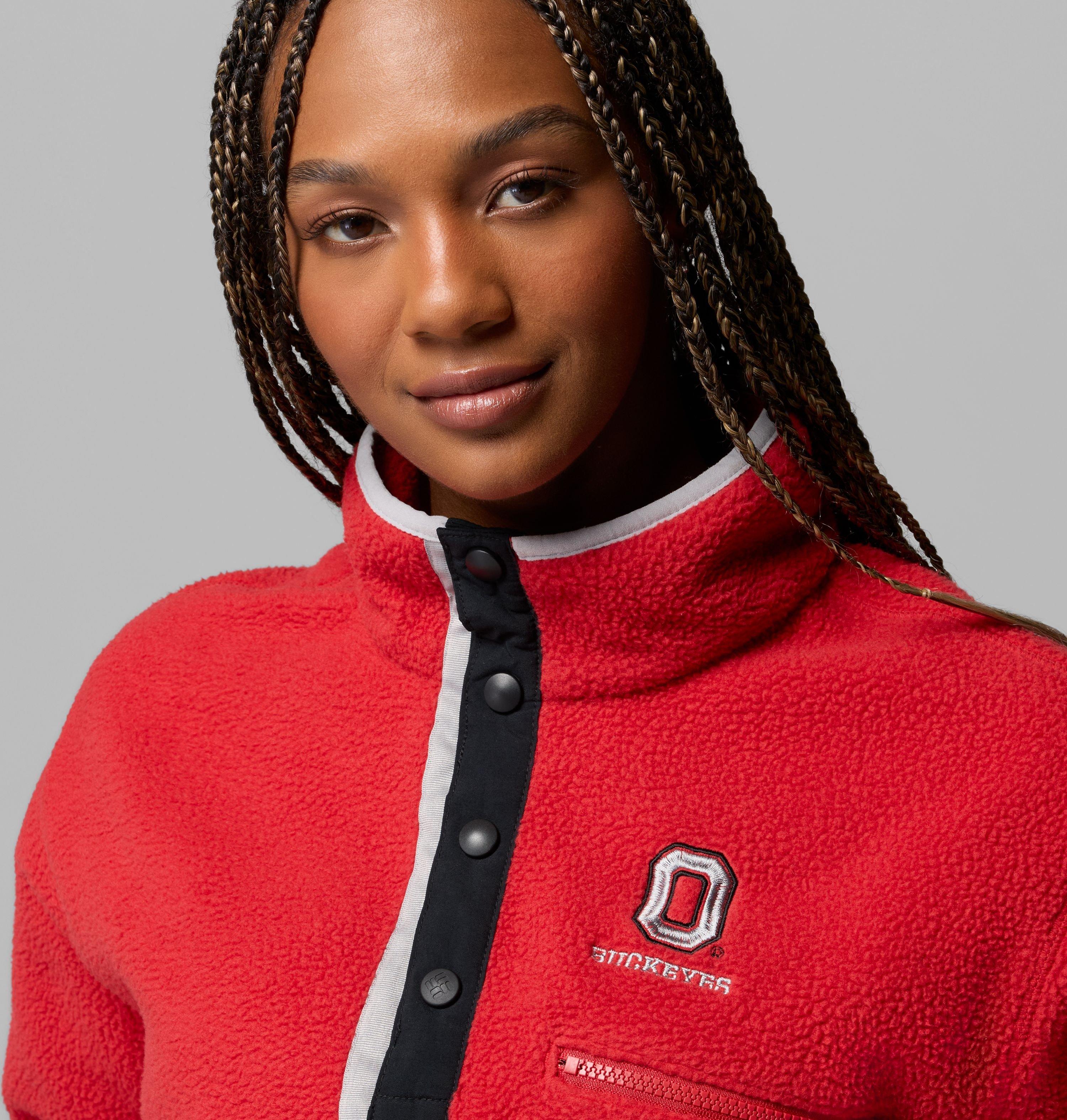 Women's Collegiate Helvetia Cropped Half Snap Fleece - Ohio State 5