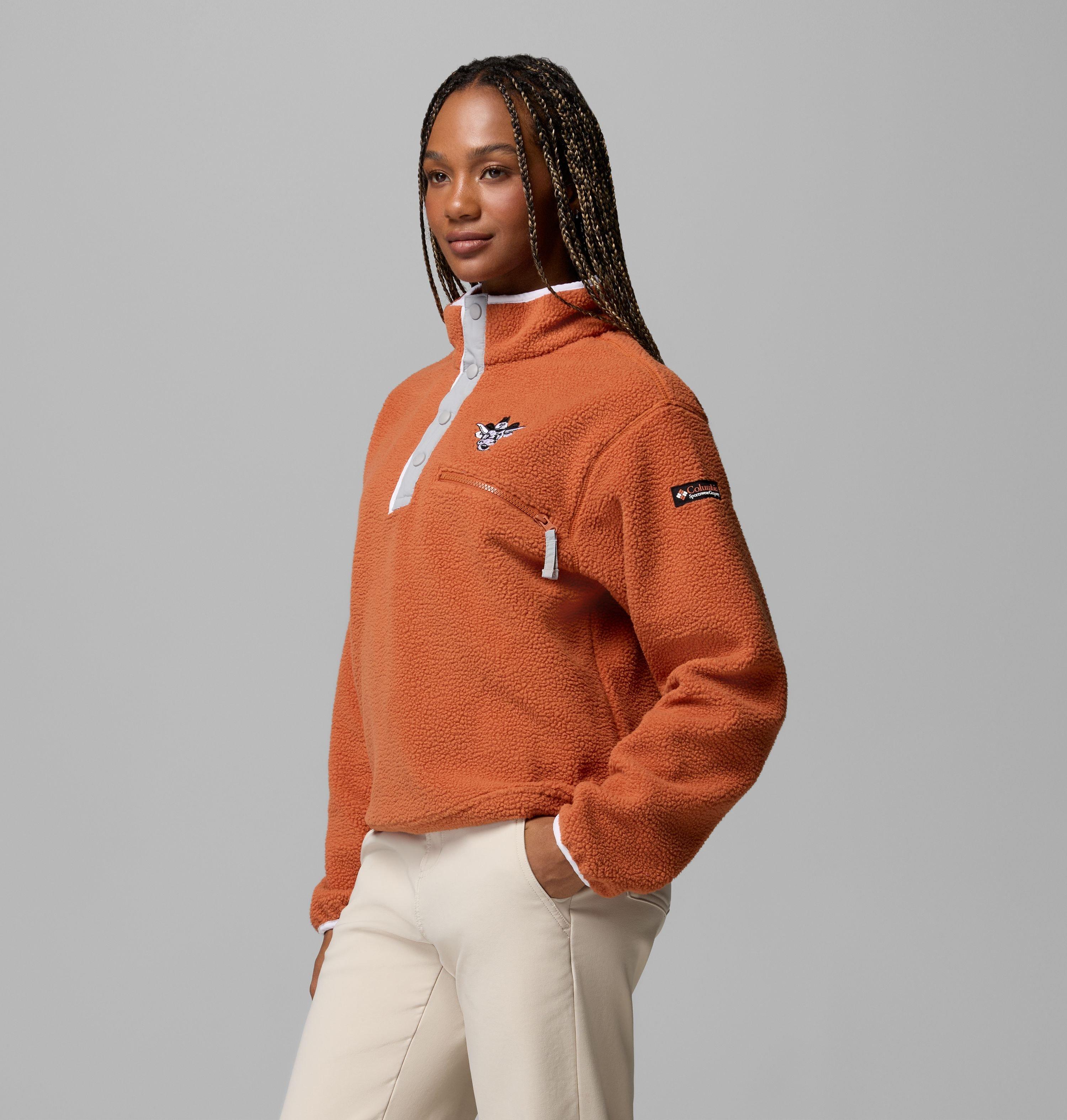 Women's Collegiate Helvetia Cropped Half Snap Fleece - Texas 4