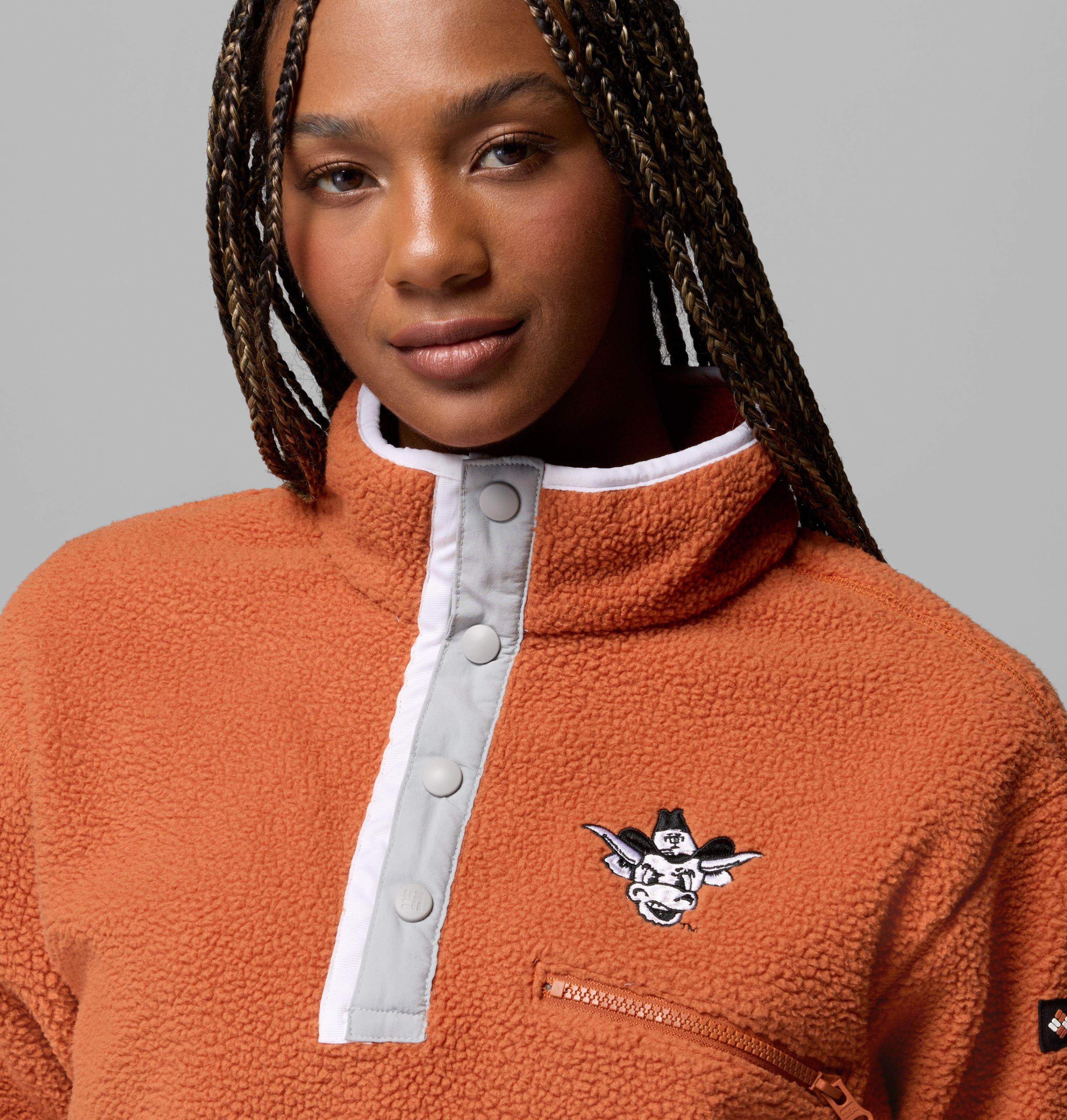 Women's Collegiate Helvetia Cropped Half Snap Fleece - Texas 5