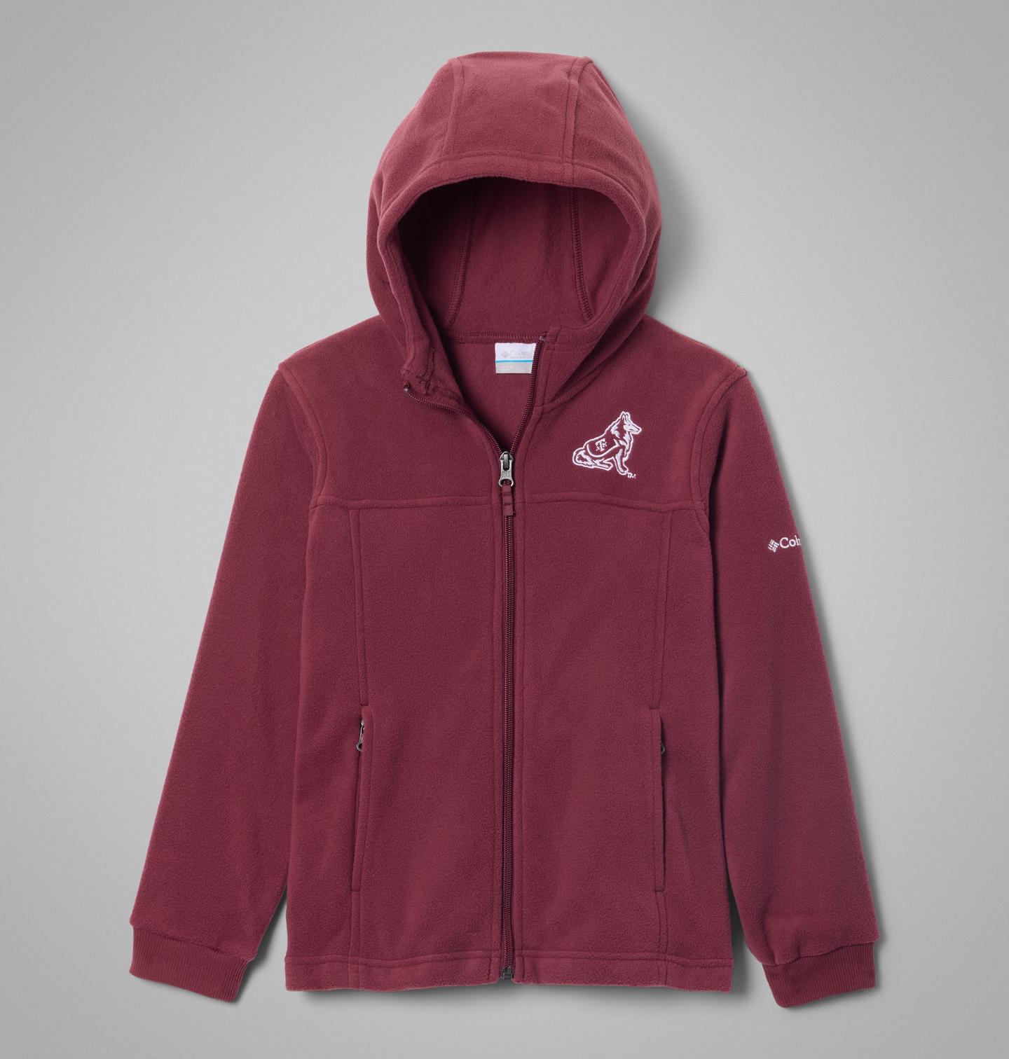 Детское худи Columbia Collegiate Flanker Fleece - Texas A&M, цвет: Глубокий тёмно-бордовый — фото 1