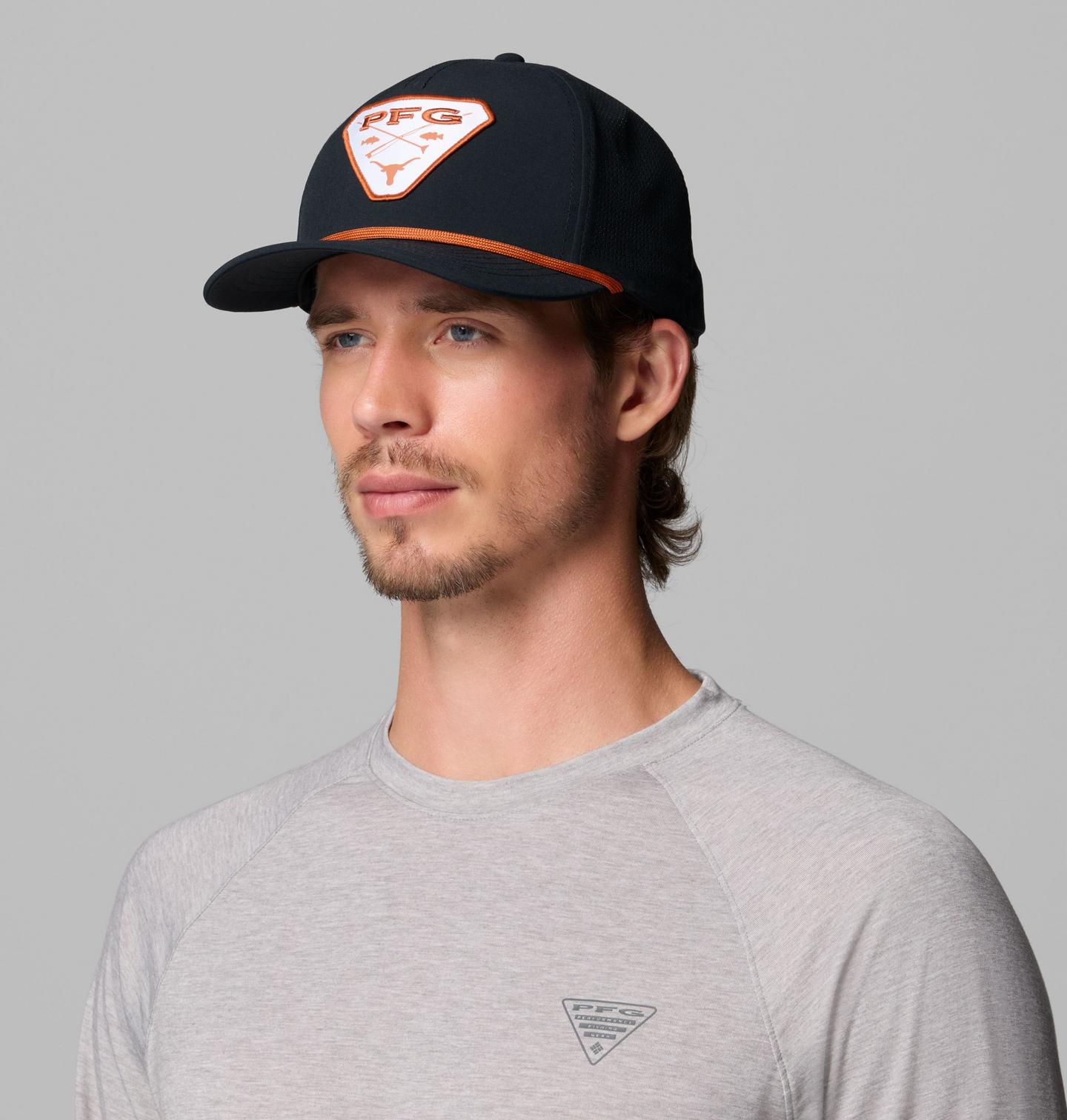 Кепка Columbia Collegiate PFG Tidal Pursuit 110 Snapback - Texas, цвет: Чёрный — фото 3