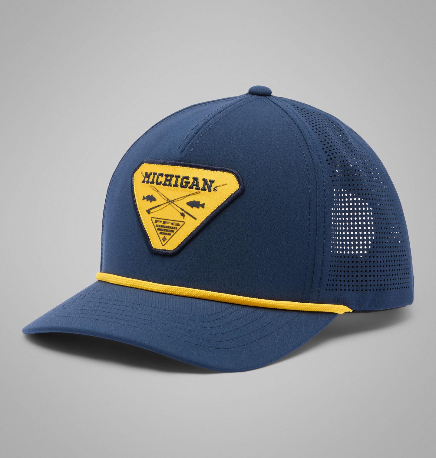 Кепка Columbia Collegiate PFG Tidal Pursuit 110 Snapback - Michigan, цвет: Тёмно-синий — фото 1
