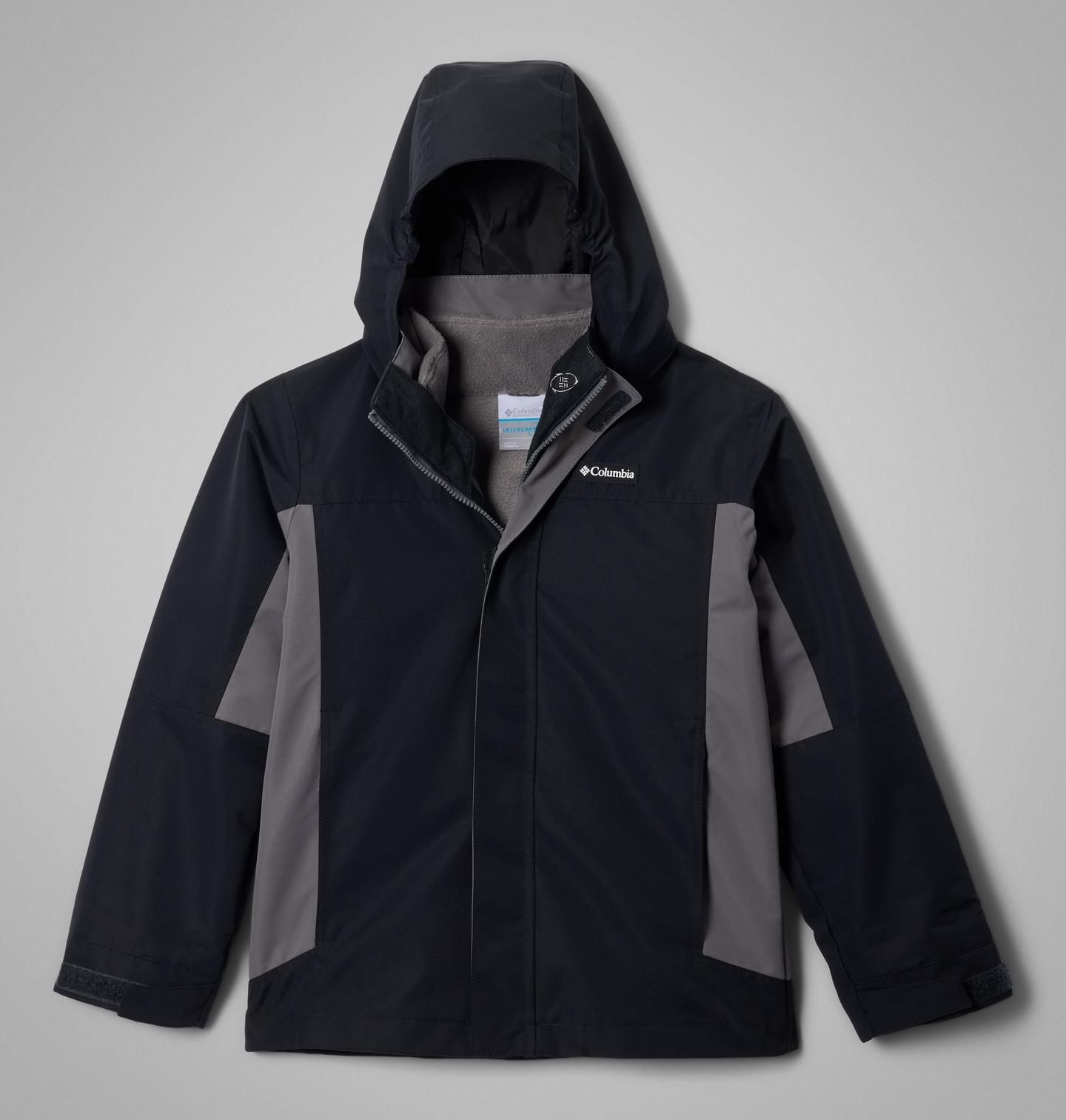 Куртка Columbia Bugaboo IV Fleece Interchange Jacket для мальчиков, цвет: Чёрный / Серый — фото 3