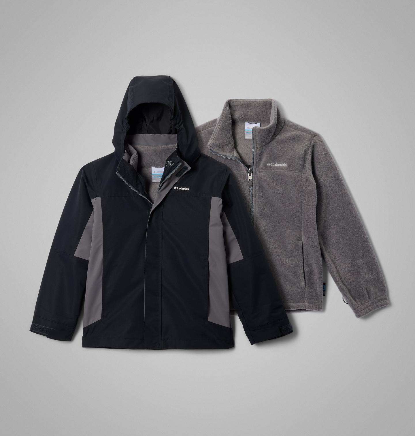Куртка Columbia Bugaboo IV Fleece Interchange Jacket для мальчиков, цвет: Чёрный / Серый — фото 1