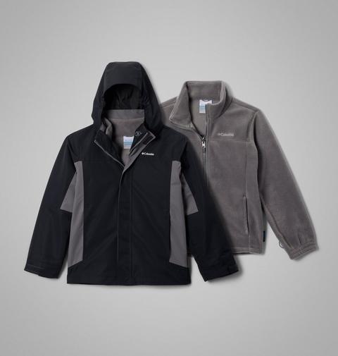 Куртка Columbia Bugaboo IV Fleece Interchange Jacket для мальчиков, цвет: Чёрный / Серый