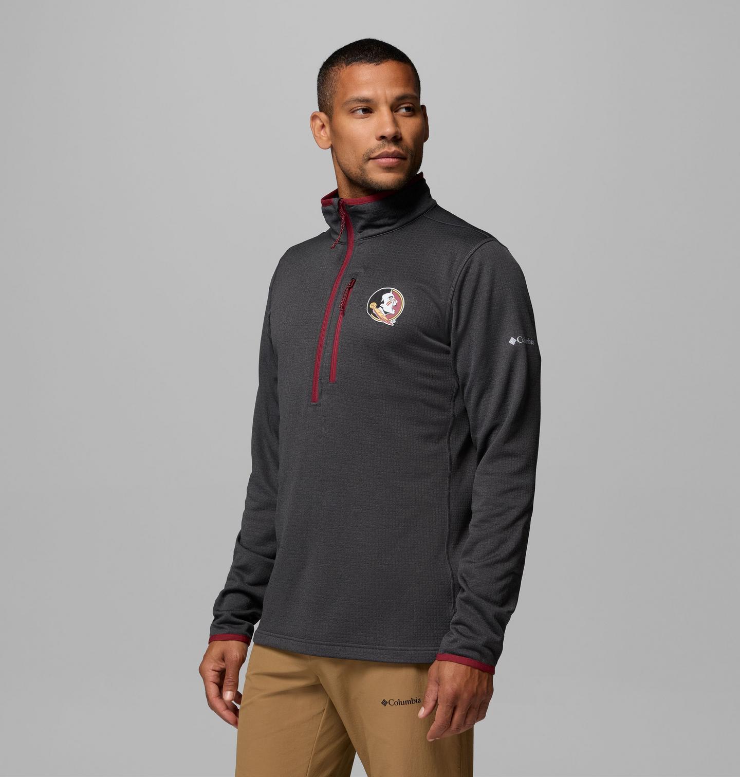 Мужская флисовая кофта Columbia Collegiate Essential Hike Grid на молнии, Florida State, цвет: Чёрный — фото 4