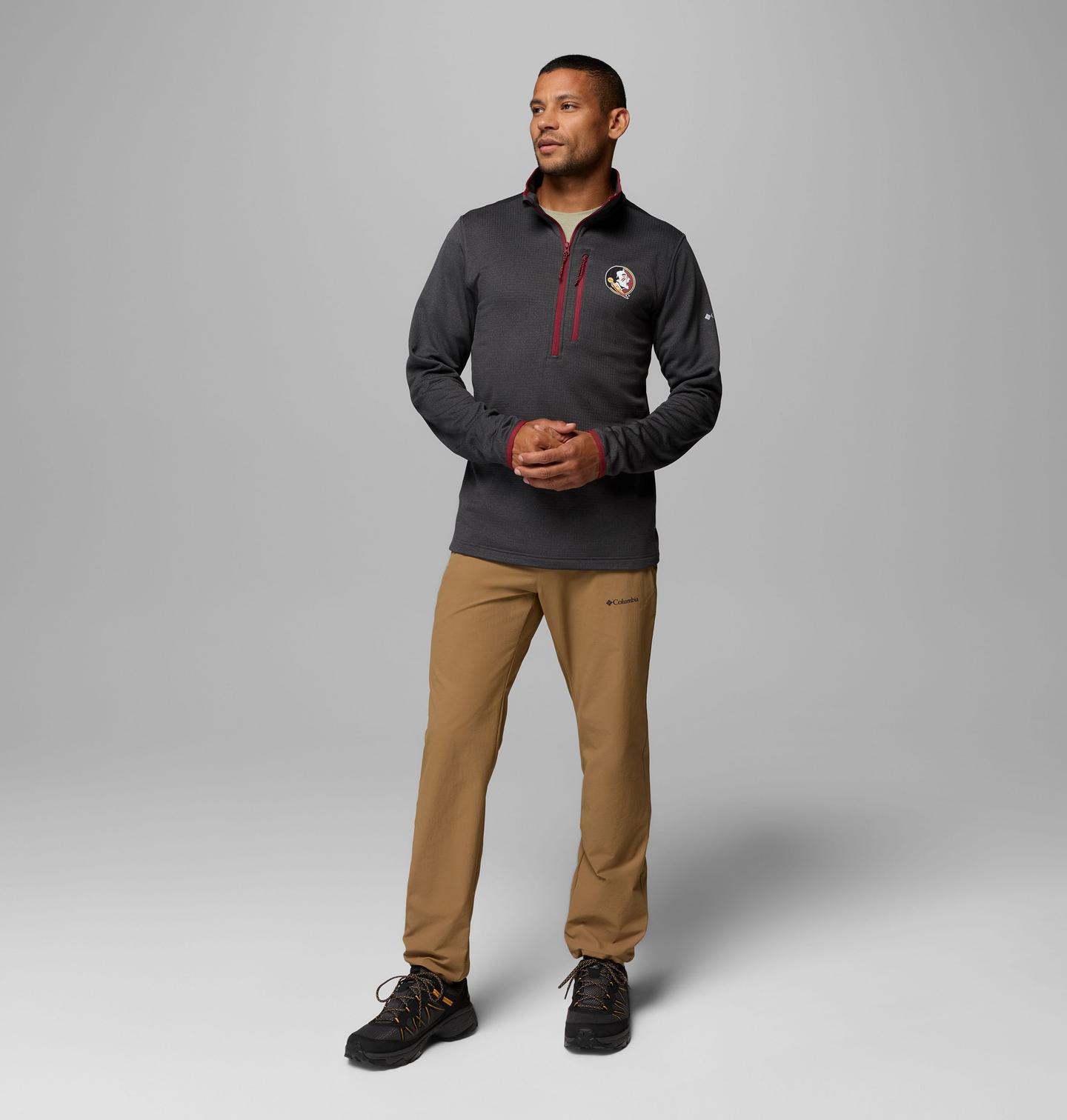 Мужская флисовая кофта Columbia Collegiate Essential Hike Grid на молнии, Florida State, цвет: Чёрный — фото 2