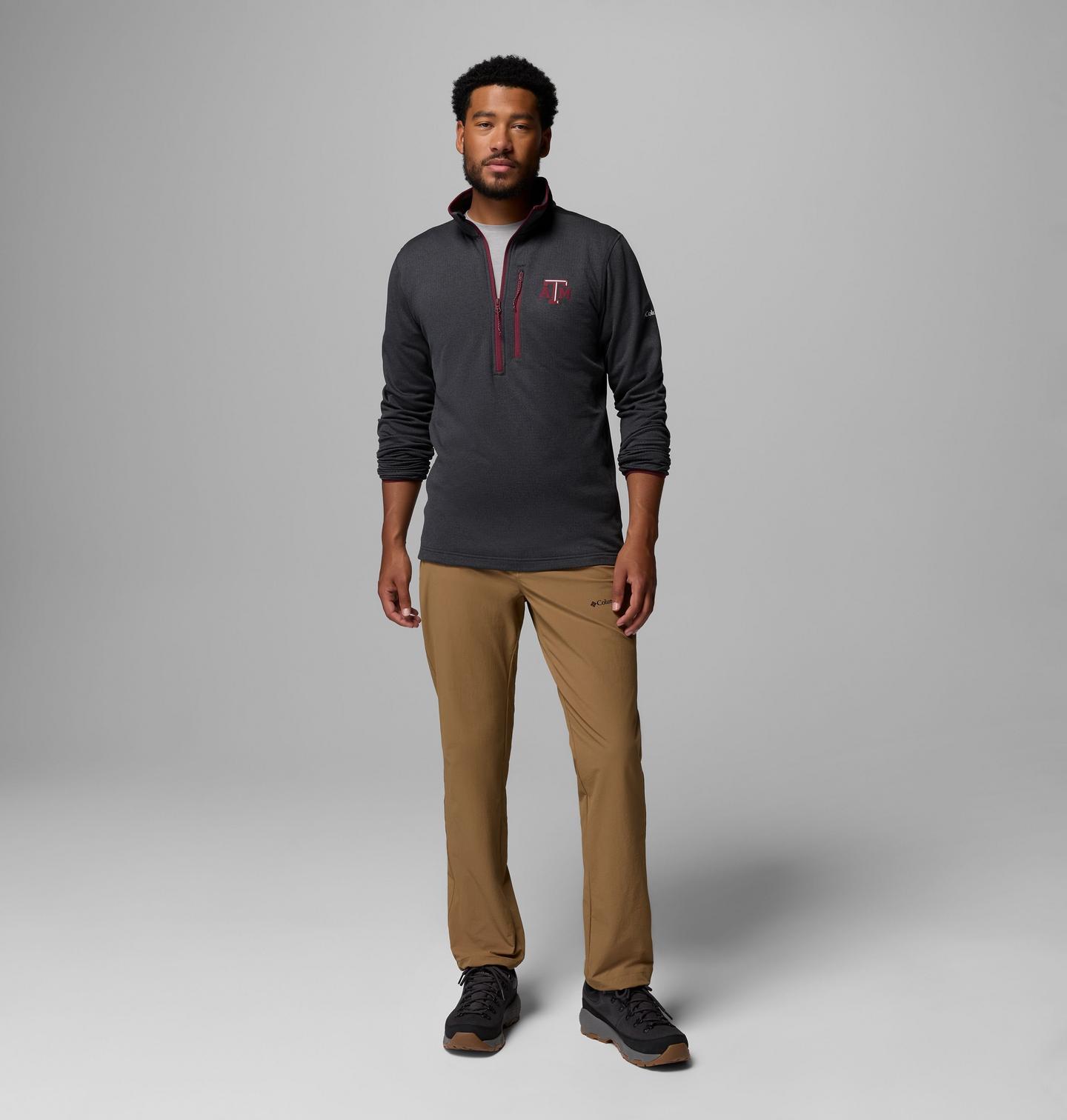 Мужская флисовая кофта Columbia Collegiate Essential Hike Grid на молнии, Texas A&M, цвет: Чёрный — фото 2