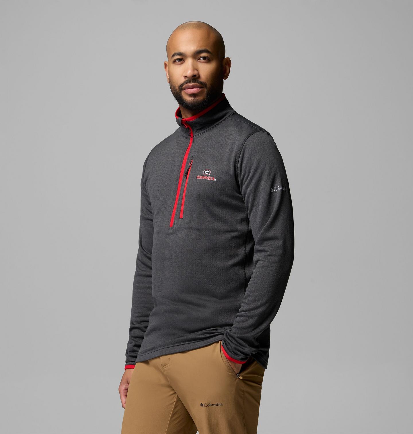 Мужская флисовая кофта Columbia Collegiate Essential Hike Grid на молнии, Georgia, цвет: Чёрный — фото 3