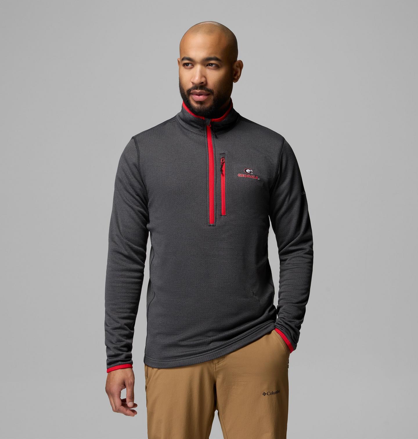 Мужская флисовая кофта Columbia Collegiate Essential Hike Grid на молнии, Georgia, цвет: Чёрный — фото 1