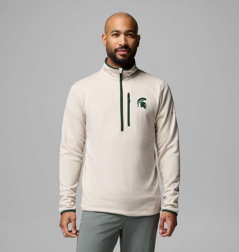 Мужская флисовая кофта Columbia Collegiate Essential Hike Grid на молнии, Michigan State, цвет: Серо-бежевый
