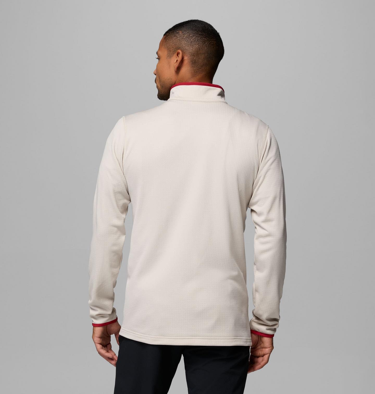 Мужская флисовая кофта Columbia Collegiate Essential Hike Grid на молнии, Oklahoma, цвет: Серо-бежевый — фото 3