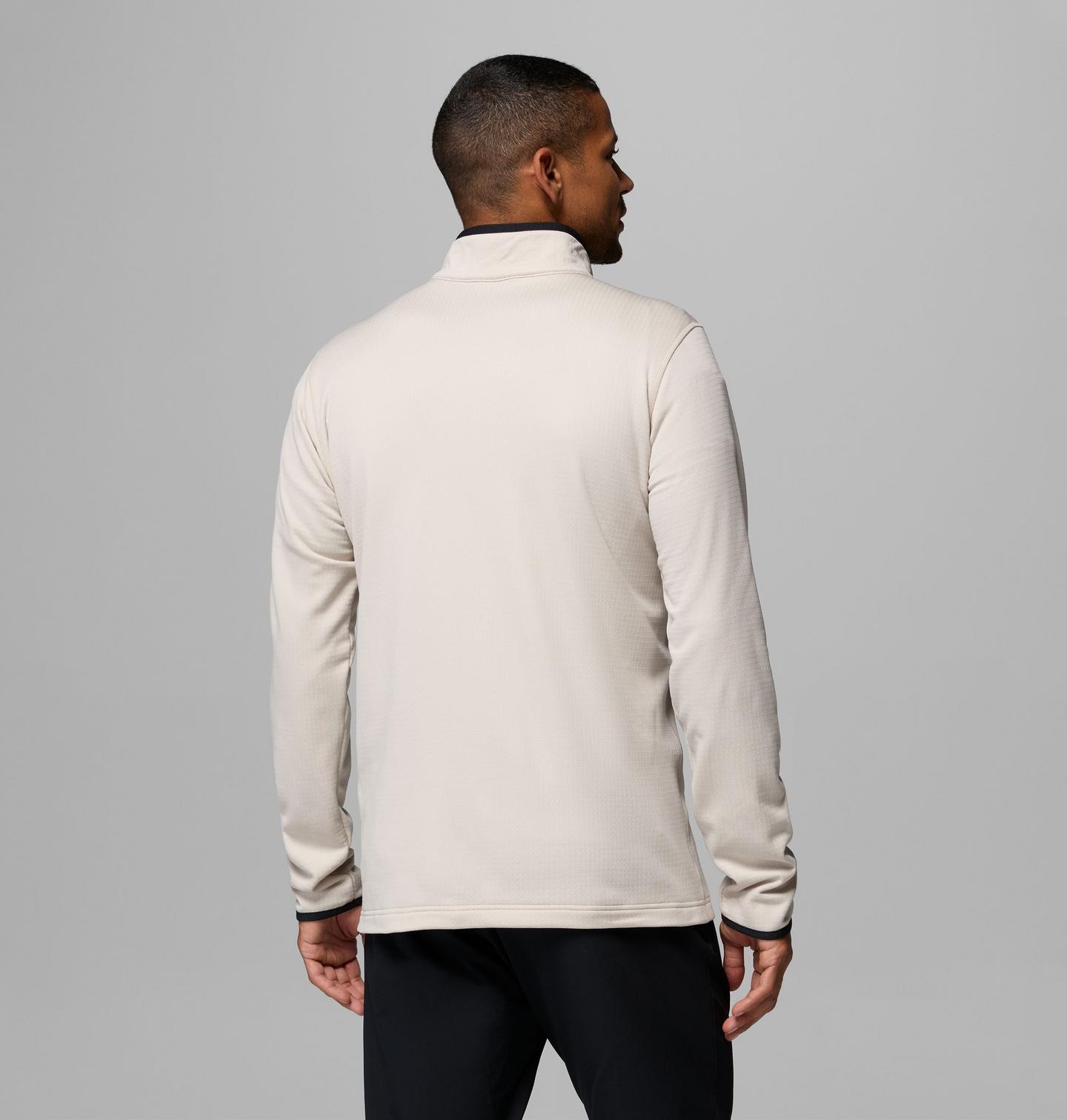 Мужская флисовая кофта Columbia Collegiate Essential Hike Grid на молнии, Texas, цвет: Серо-бежевый — фото 3
