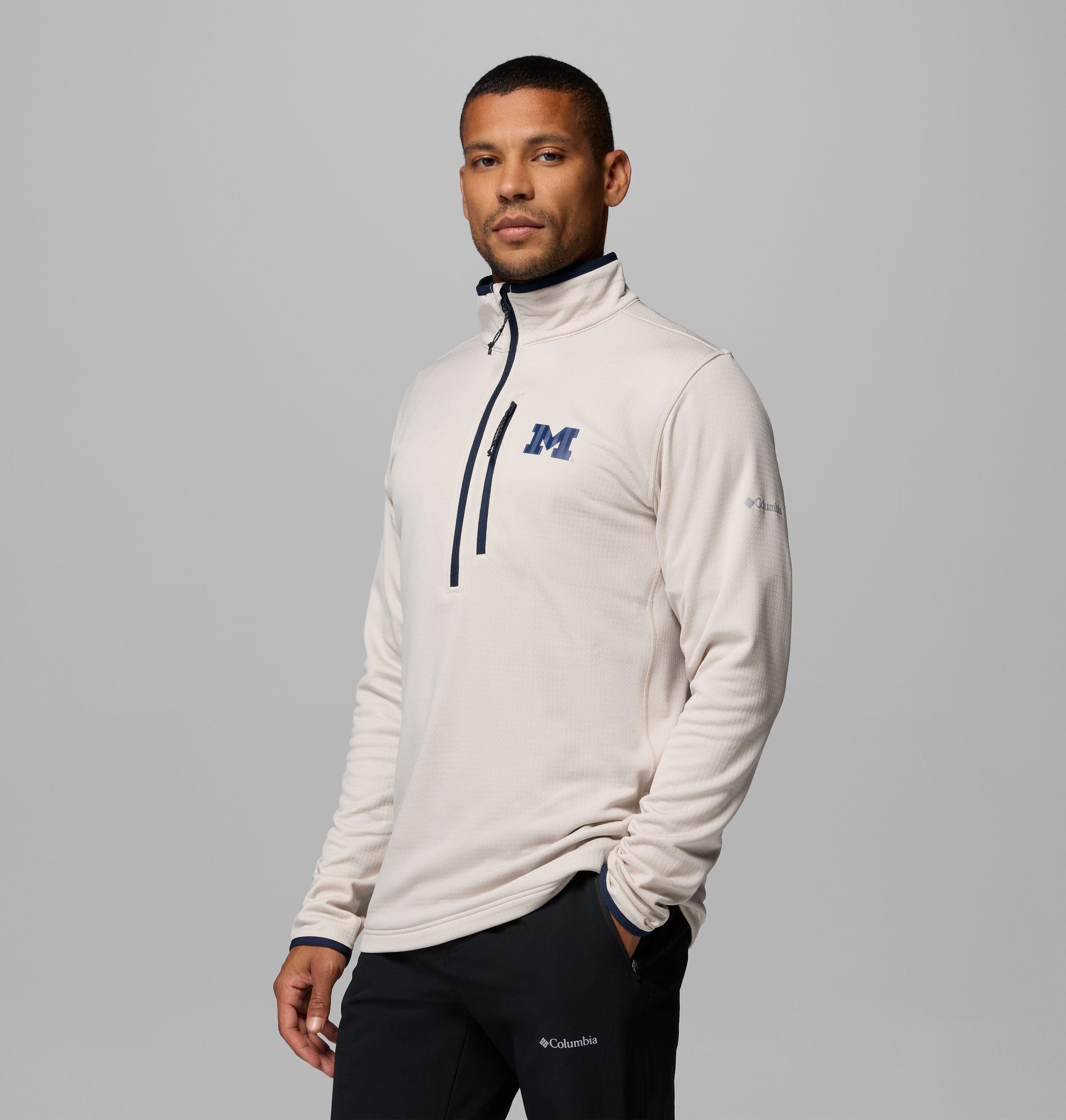 Men's Collegiate Essential Hike Grid Fleece Half Zip - Michigan 4