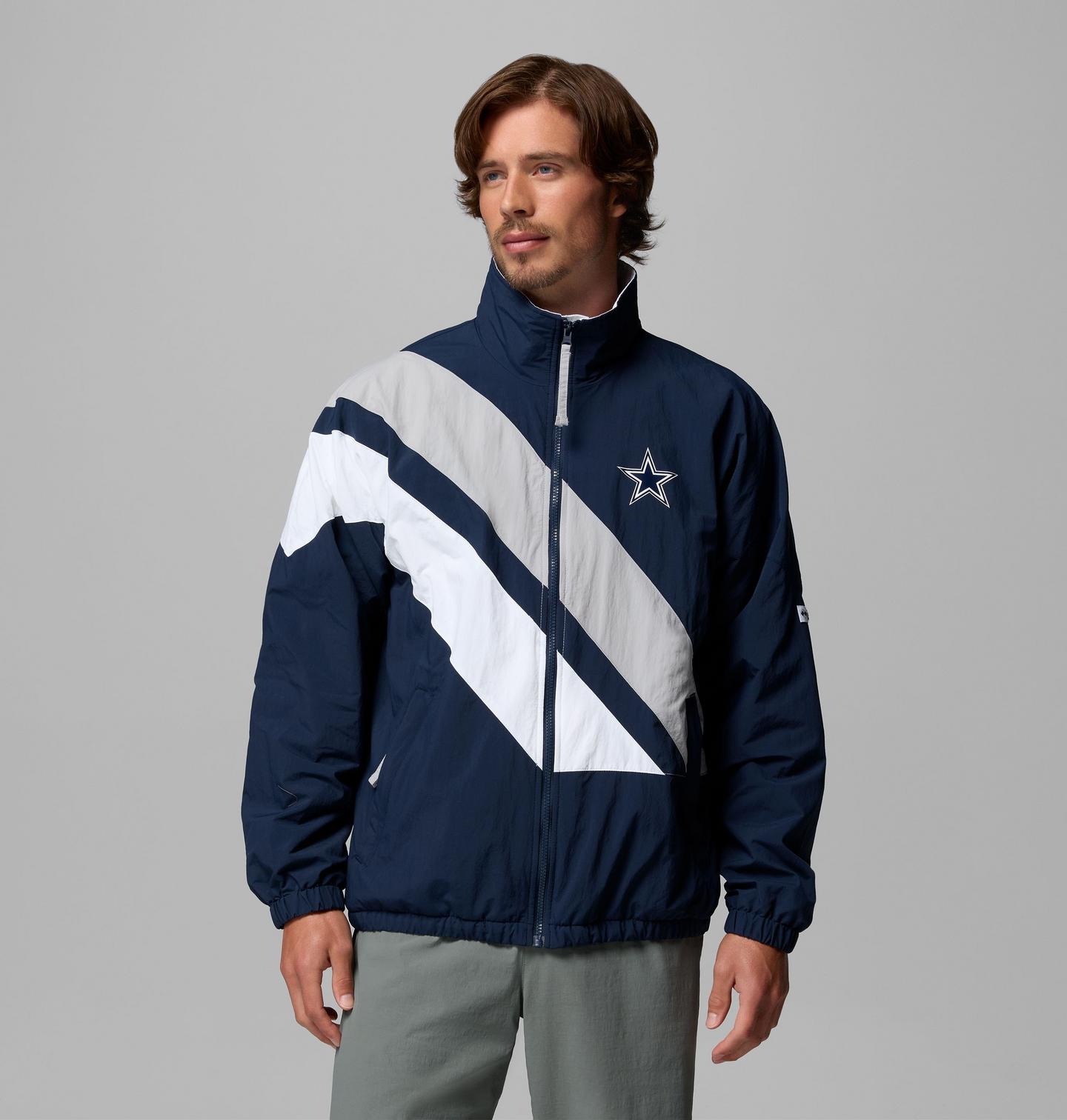 Мужская куртка Columbia Reventure Windbreaker - Dallas Cowboys, цвет: Тёмно-синий — фото 1