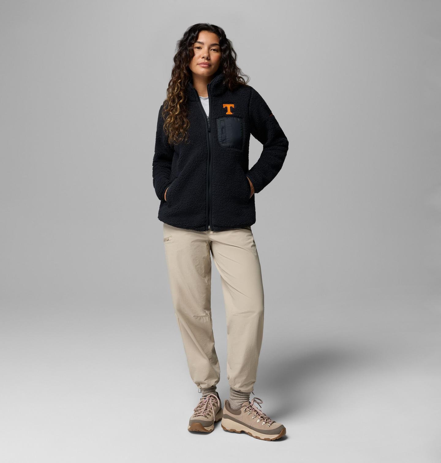 Женская флисовая куртка Columbia Collegiate West Bend на молнии, Tennessee, цвет: Чёрный — фото 2