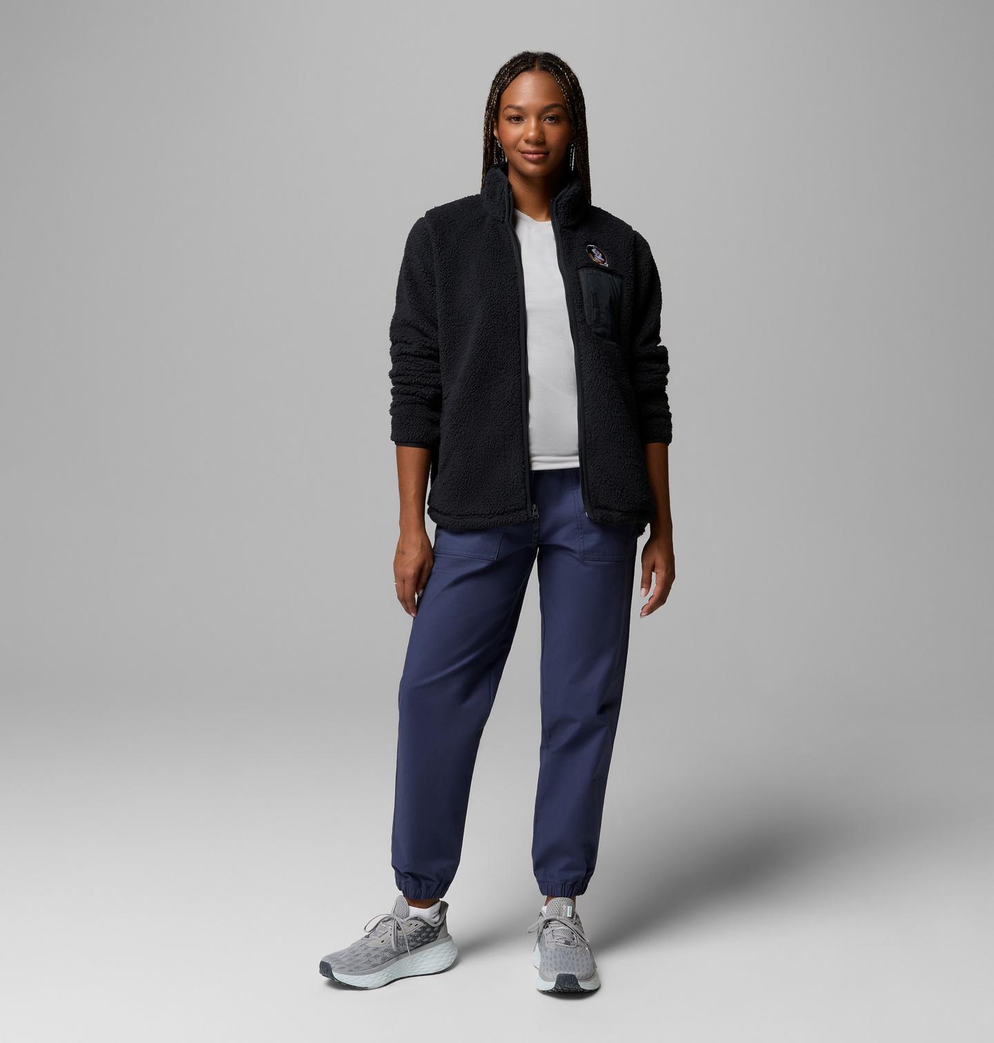 Женские куртки Columbia Collegiate West Bend Full Zip Fleece - Florida State, цвет: Чёрный — фото 2