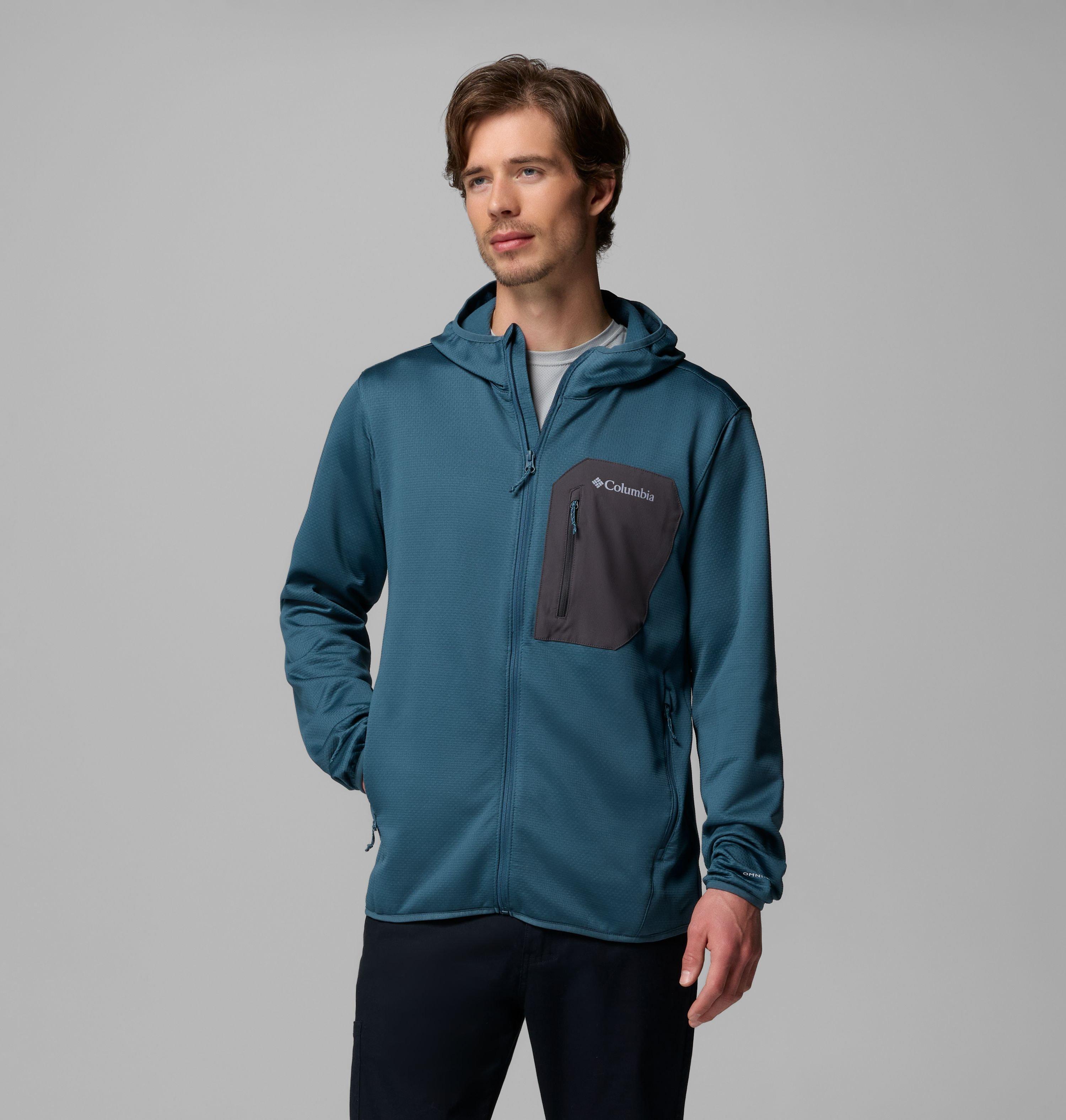 Columbia Sportswear Men's Blue Columbia - Tall Heights™ Hooded Fleece Jacket - Ever, Shark Xxl