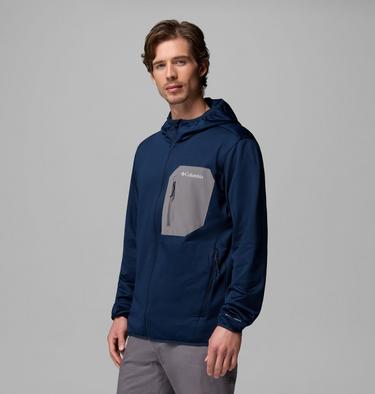 Men's Tall Heights Hooded Fleece Jacket, Color: Collegiate Navy, City Grey, image 4