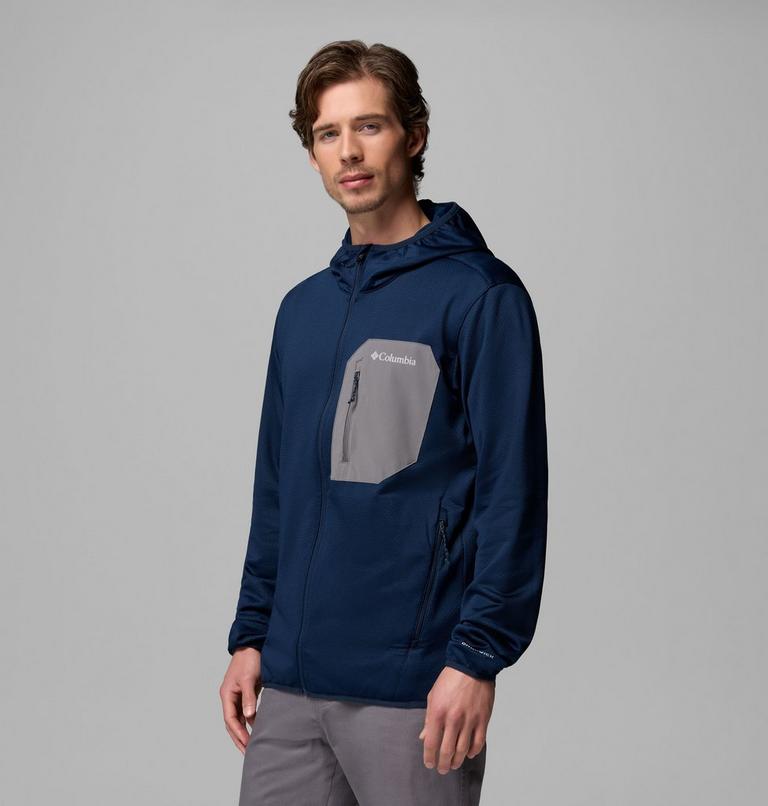 Chaqueta de forro polar con capucha Tall Heights para hombre, Color: Collegiate Navy, City Grey, image 4