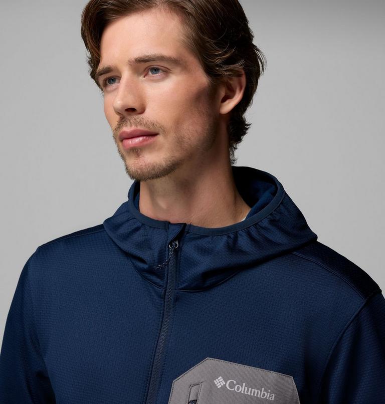 Chaqueta de forro polar con capucha Tall Heights para hombre, Color: Collegiate Navy, City Grey, image 6