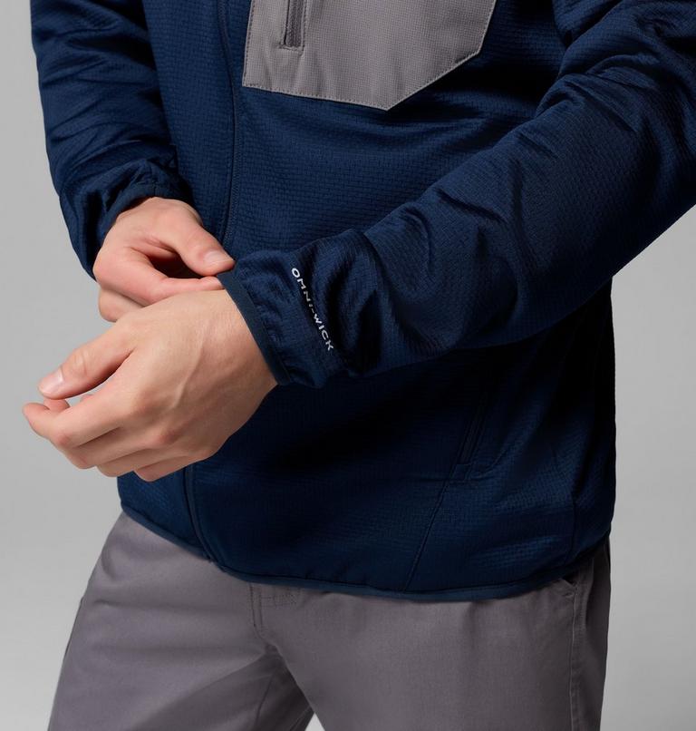 Chaqueta de forro polar con capucha Tall Heights para hombre, Color: Collegiate Navy, City Grey, image 8