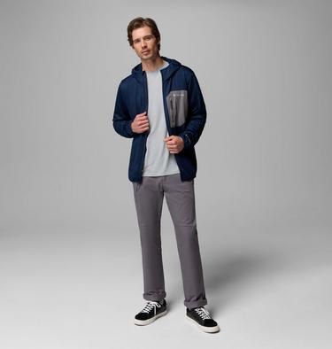 Chaqueta de forro polar con capucha Tall Heights para hombre, Color: Collegiate Navy, City Grey, image 2
