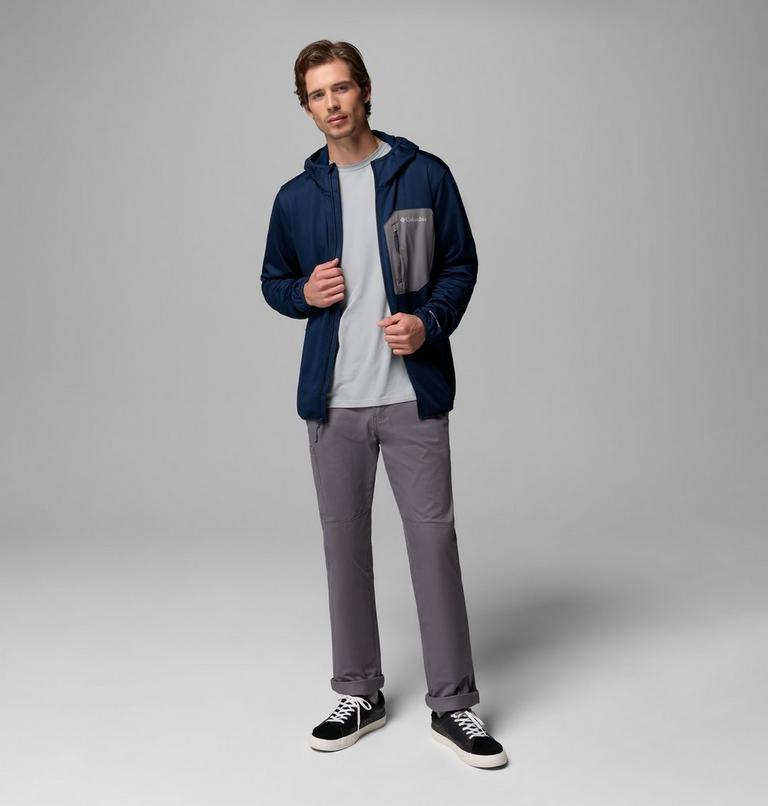 Chaqueta de forro polar con capucha Tall Heights para hombre, Color: Collegiate Navy, City Grey, image 2
