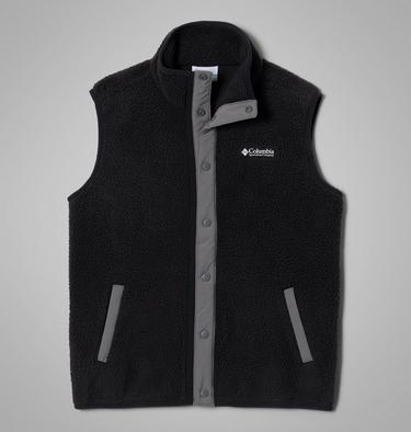 Youth Helvetia Sherpa Fleece Gilet, Color: Black, City Grey, image 5